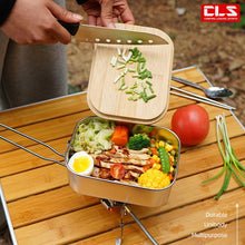 Bento Box with Bamboo Wood Cutting Board Lid