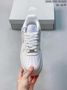 Nike Air Force 1 Low White and Light Gray Sneakers