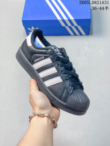 Adidas Superstar Black and White Shell-Toe Sneakers