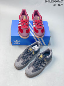 adidas Originals Samba Low-Top Sneakers in Denim and Red