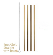 Colorful Reusable Stainless Steel Straws (4 pcs)