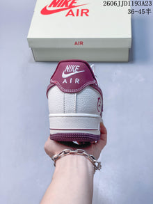 Nike Air Force 1 Low White Burgundy Sneakers