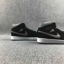 Air Jordan 1 Mid Black Grey Red 554724-060 Sneakers