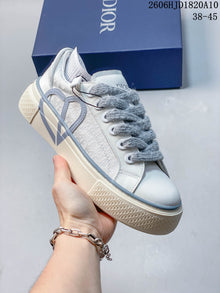 Dior B33 Low-Top Sneakers in White and Gray