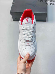 Nike Air Force 1 Low White and Red Sneakers