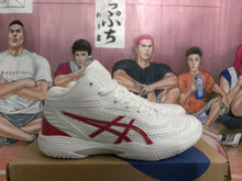 ASICS White and Red Basketball Sneakers