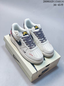 Nike Air Force 1 White Sneakers with Dark Swoosh Details