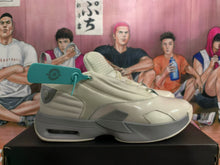 Beige Basketball Sneakers with Gray Accents