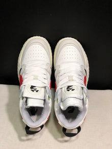 Off-White White and Red Low-Top Sneakers