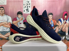 Basketball Shoes in Navy, Red and Cream