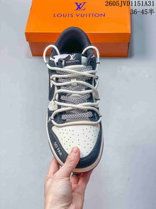 Nike SB Dunk Low-Style Sneakers in Navy and White