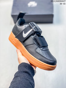 Nike Air Force 1 Utility BHM QS Low-Top Sneakers, Black and Orange