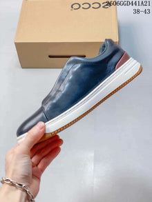 ECCO Casual Sneakers, Navy and Brown, Style 2606GGD441A21