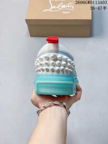Christian Louboutin Astroloubi Leather Low-Top Sneakers, Blue