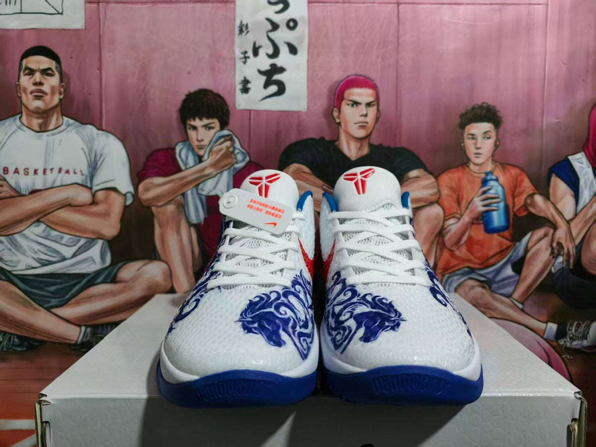 Nike Zoom Basketball Sneakers White Blue Red