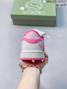 Jordan Air Jordan 1 Low Labubu Graphic Sneakers Pink and White