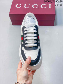 Gucci Chunky Low-Top Lace-Up Sneakers, White and Navy