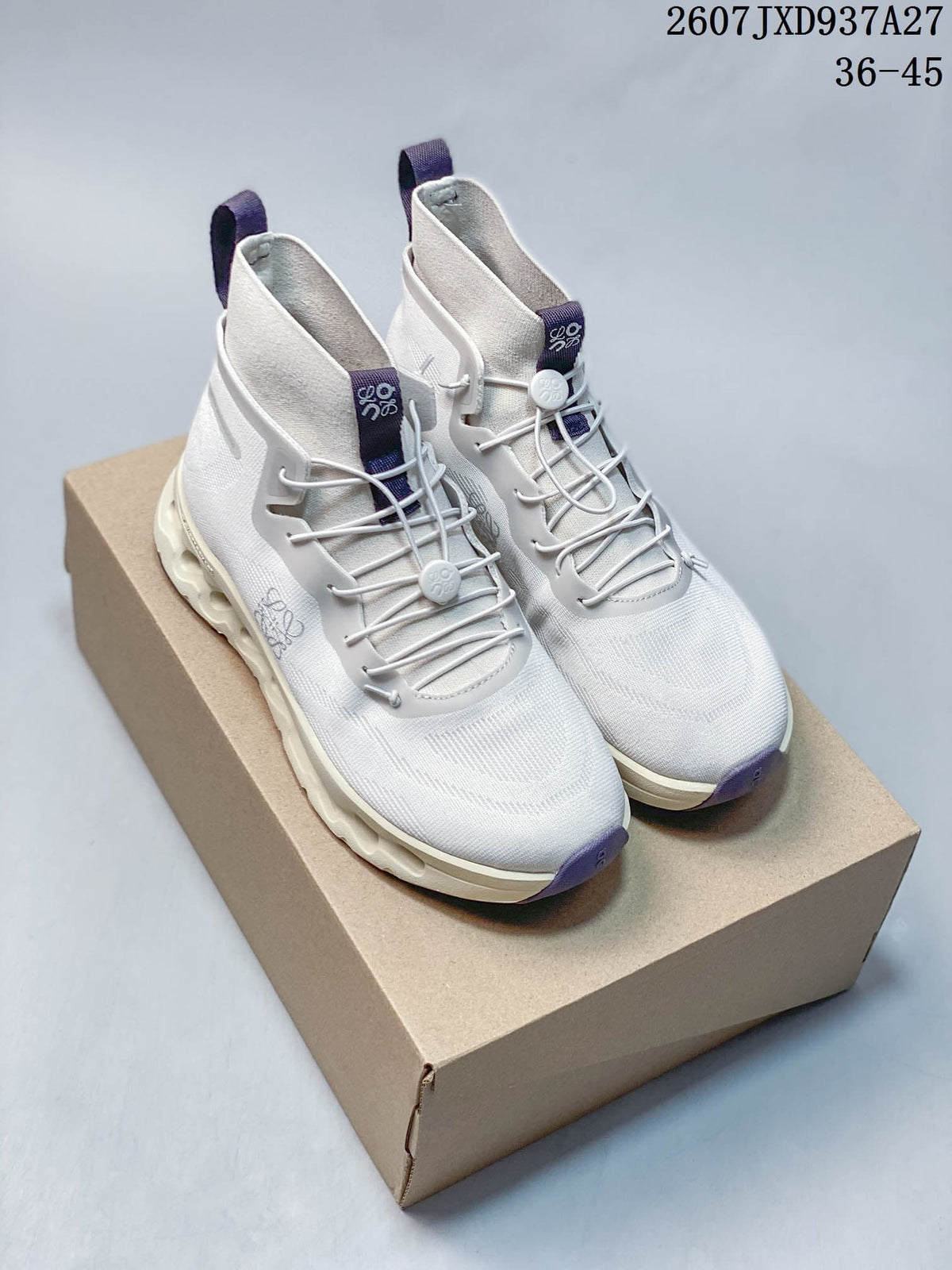 Loewe x On Cloudtilt High-Top Sneakers White Purple 712370URY