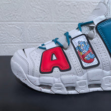 Nike Air More Uptempo Cartoon Bear Sneakers, White Blue Red