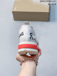 On Cloudboom Strike Running Shoes White Gray Coral