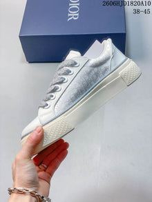 Dior B33 Low-Top Sneakers in White and Gray