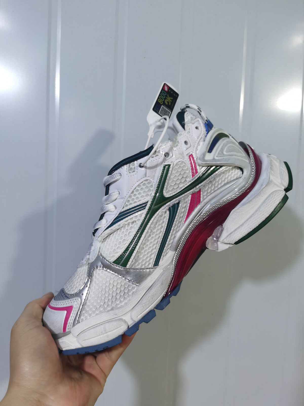 Puma 9934 Mesh Running Sneakers White Green Blue Pink
