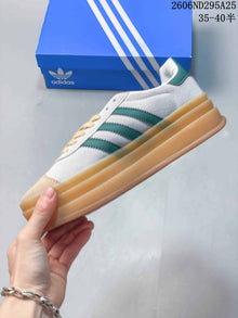 Adidas Originals Gazelle Bold W White Green Platform Sneakers