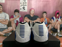 Nike White and Blue Basketball Sneakers