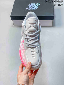 Nike Air Zoom GT Cut Low Basketball Shoes, White and Pink