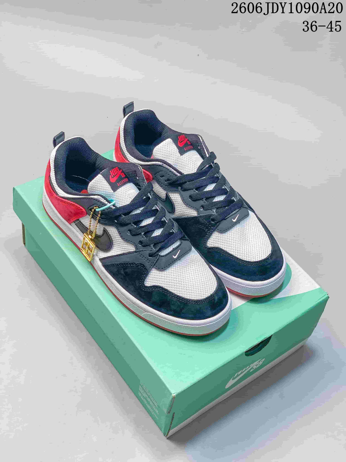Nike SB Alleyoop Low-Top Skate Shoes in Black, White & Red