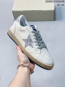 Golden Goose Super-Star White Silver Glitter Sneakers