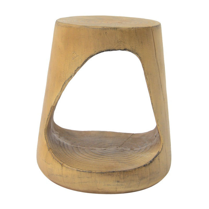 MGO Hollow Side Table - Natural Wood-Like Texture & MGO Material, Lightweight Durable Modern Minimalist Bedside End Table for Living Room, Bedroom or Office Decor, - No Assembly Required, - Compatible with (not a) - Sofa\u002FChair, - Sturdy