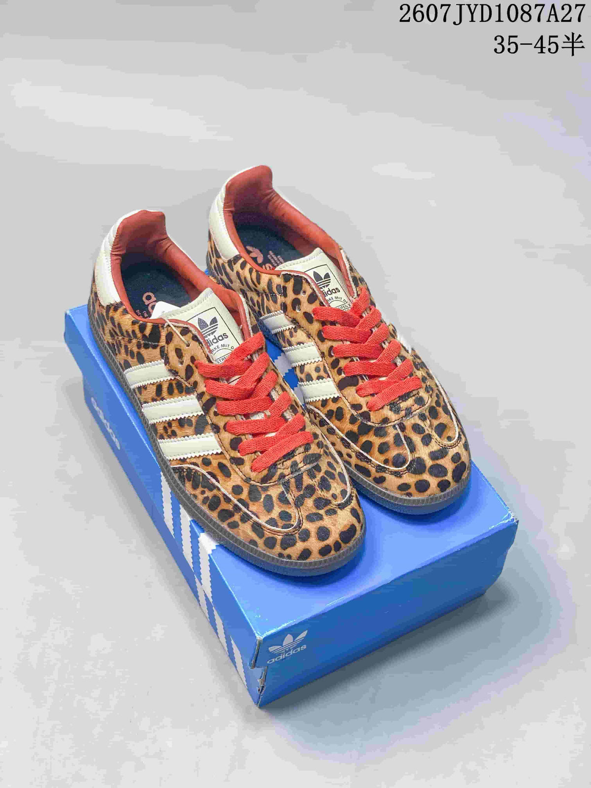 adidas Samba ADV Sneakers Leopard Print Red Laces