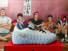 Nike White and Red Textured Sneakers