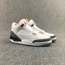 Jordan 3 White Cement Sneakers in White and Grey