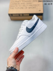 Nike Court Vision Low White Sneakers with Dark Swoosh
