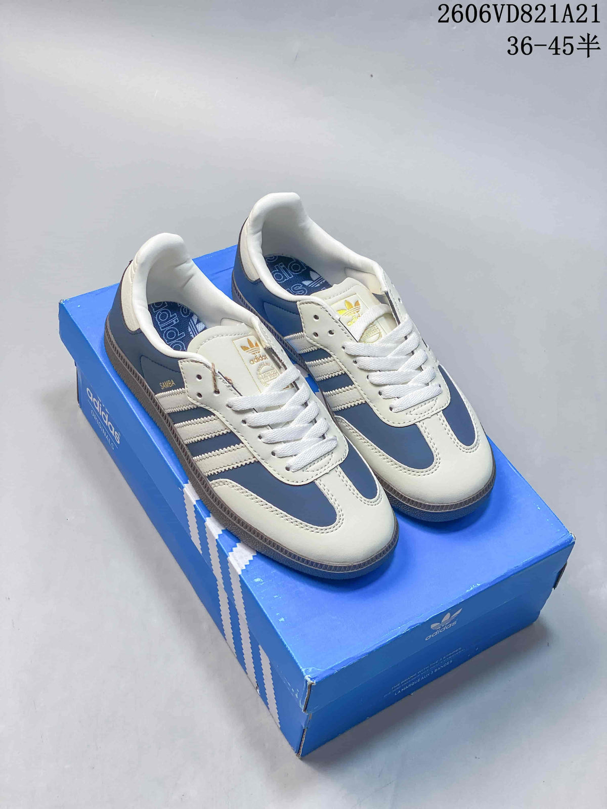 adidas Samba Low-Top Sneakers in Blue and White