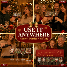 🎨 Deluxe 3D Sculpted Christmas Wine Glass Set (6-Piece) — Luxury Gift Box