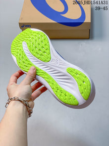ASICS GEL-NIMBUS 26 Running Shoes, Blue and Lime