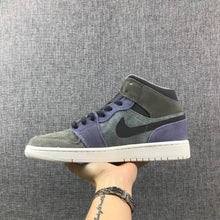 Jordan 1 Mid Gray Purple Sneakers 852842-203