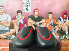 Adidas Black and Red Slip-On Clogs