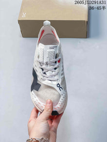 On Cloudboom Strike Running Shoes White Gray Coral