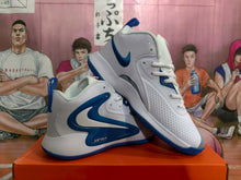Nike Zoom White and Blue Basketball Sneakers