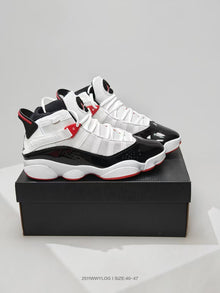 Jordan 6–7 White Black Red High-Top Sneakers