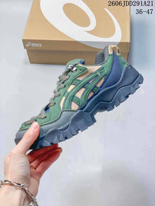 ASICS Gel-Pickax Trail-Inspired Sneakers in Green and Blue