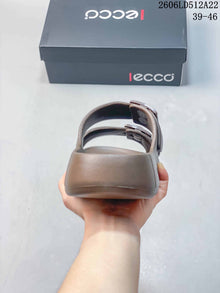 ECCO Double-Buckle Slide Sandals in Taupe 2606LD512A22