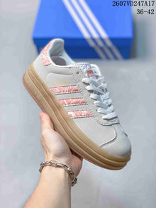 adidas Gazelle Bold Platform Sneakers Light Gray Pink