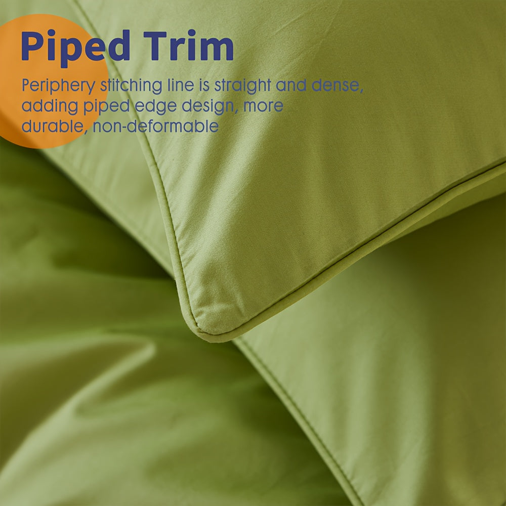 3pcs 100% Polyester Fitted Sheet Set, (1*Fitted Sheet + 2*Pillowcases, Without Core), Deep Pocket Up to 18\