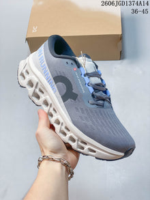 On Cloudmonster 3 Running Shoes in Gray and Lilac