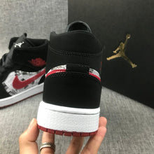 Jordan Air Jordan 1 Mid Black Red Newspaper Print 852542-061